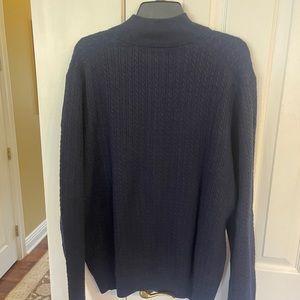 NWT XL LL Bean quilted crewneck classic navy
